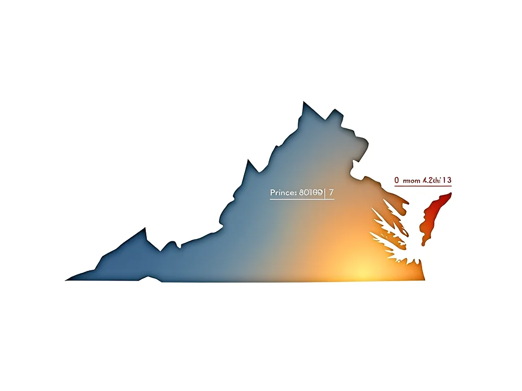 Virginia county-level hail risk heat map for Northern Virginia and surrounding areas — Storm Damage DMV