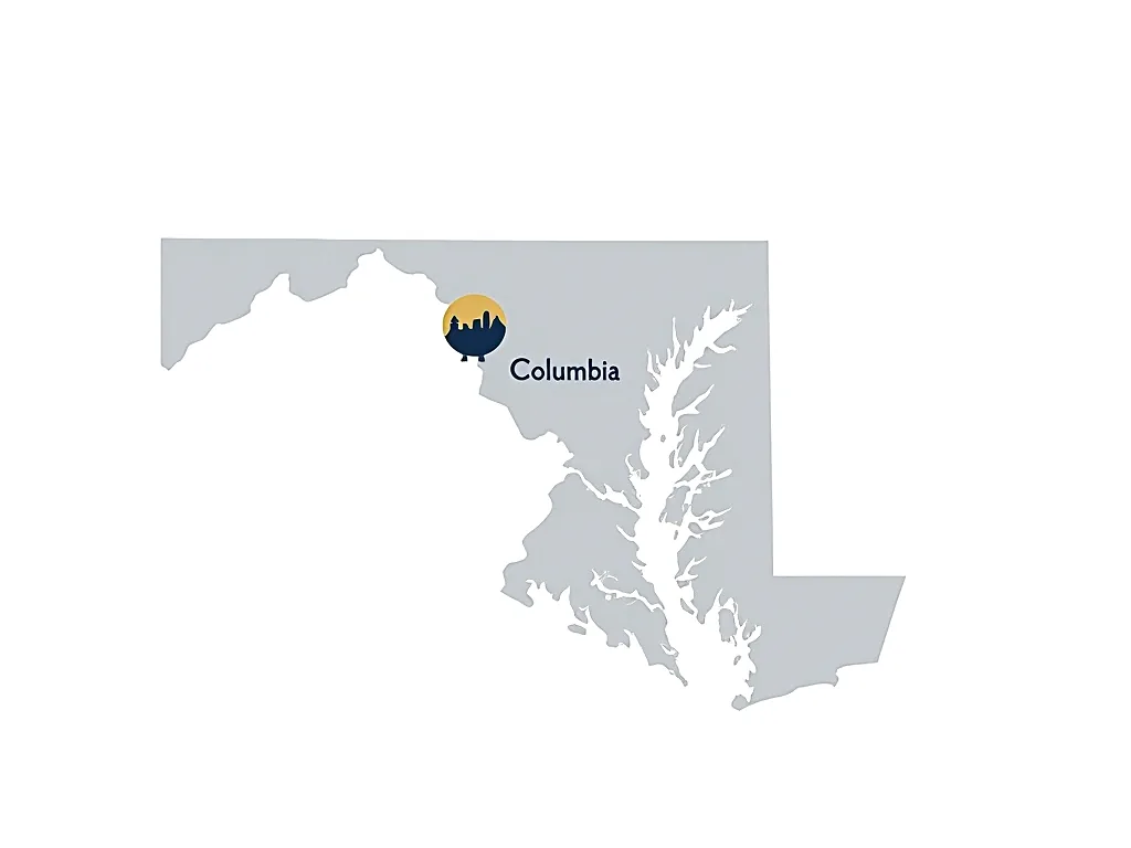 Service area map for storm damage roof repair in Columbia MD and nearby communities — Storm Damage DMV